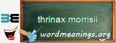 WordMeaning blackboard for thrinax morrisii
